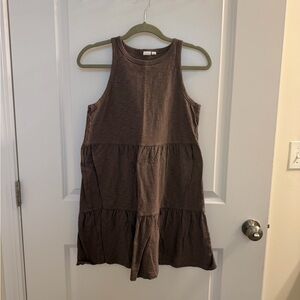 GAP Brown Sleeveless Tiered Dress